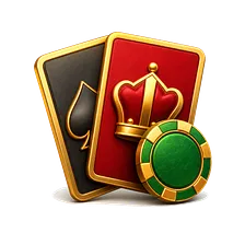 Blackjack ikon kártyákkal és egy zsetonnal